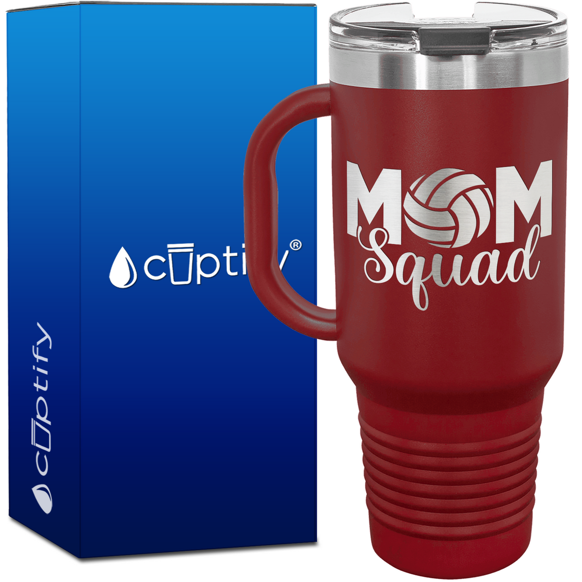 Mom Squad 40oz Volleyball Travel Mug