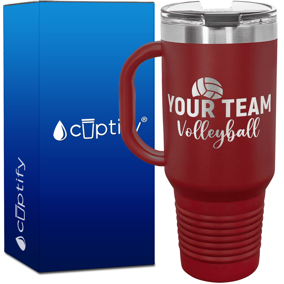 Personalized Team Name Volleyball 40oz Volleyball Travel Mug