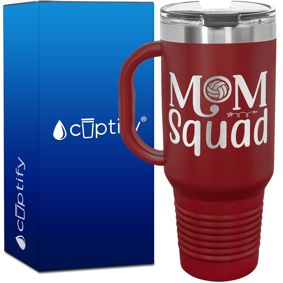 Mom Squad 40oz Volleyball Travel Mug
