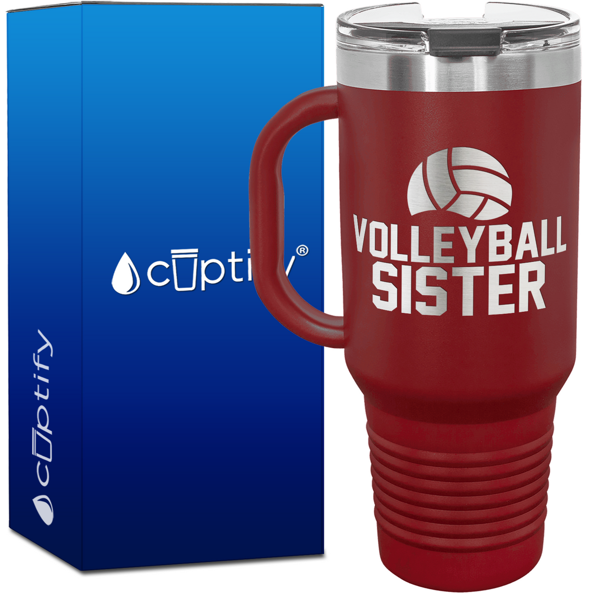 Volleyball Sister 40oz Volleyball Travel Mug