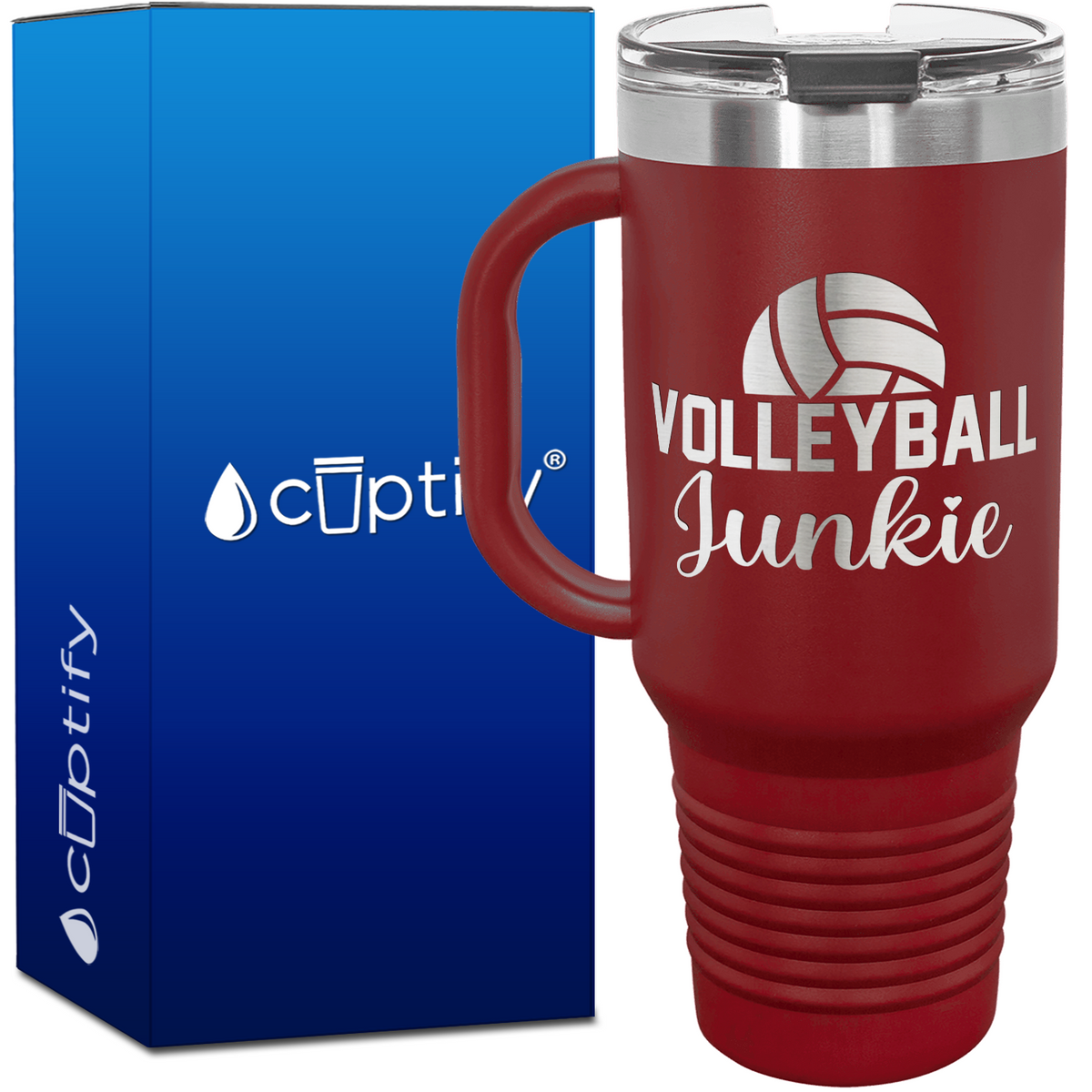 Volleyball Junkie 40oz Volleyball Travel Mug