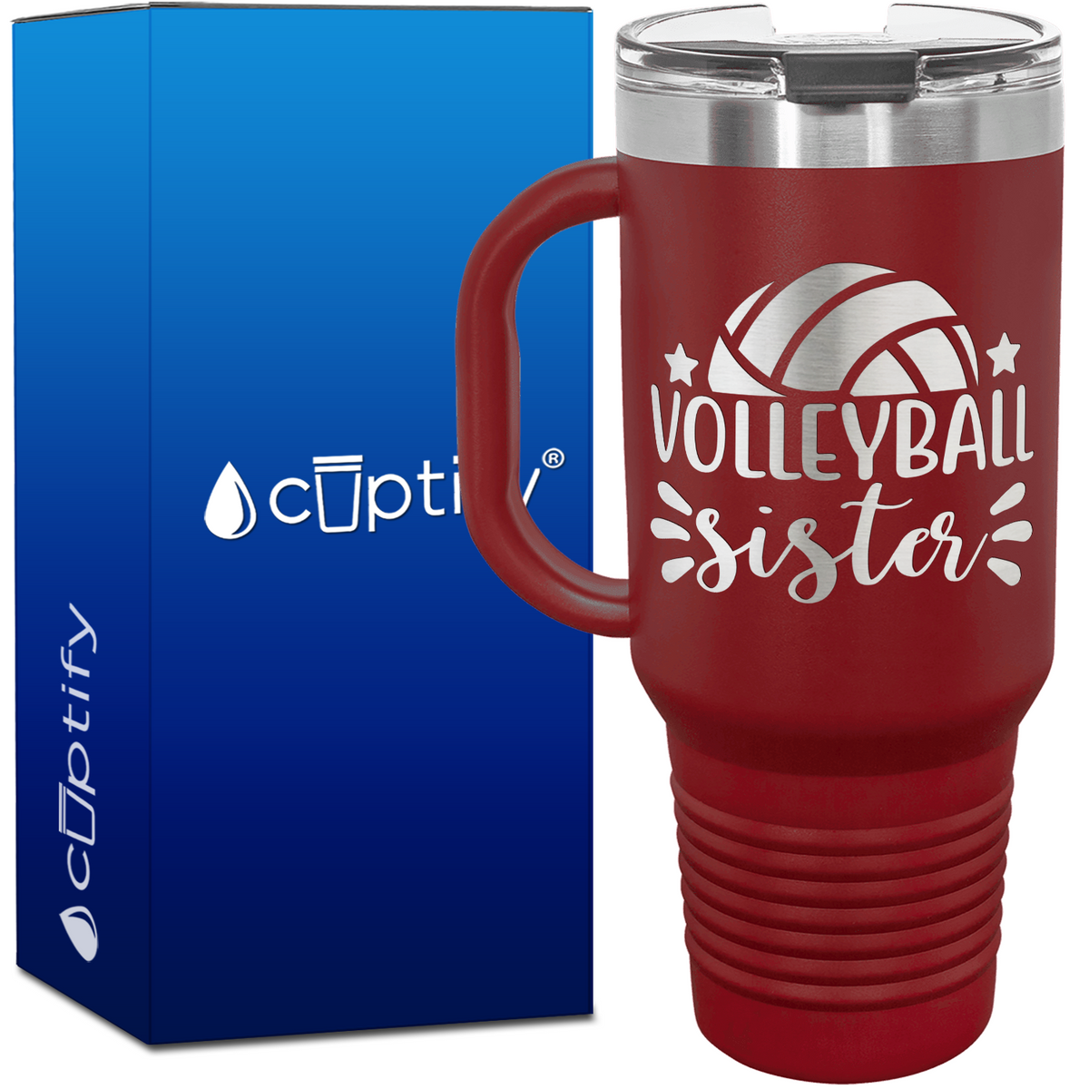 Volleyball Sister 40oz Volleyball Travel Mug