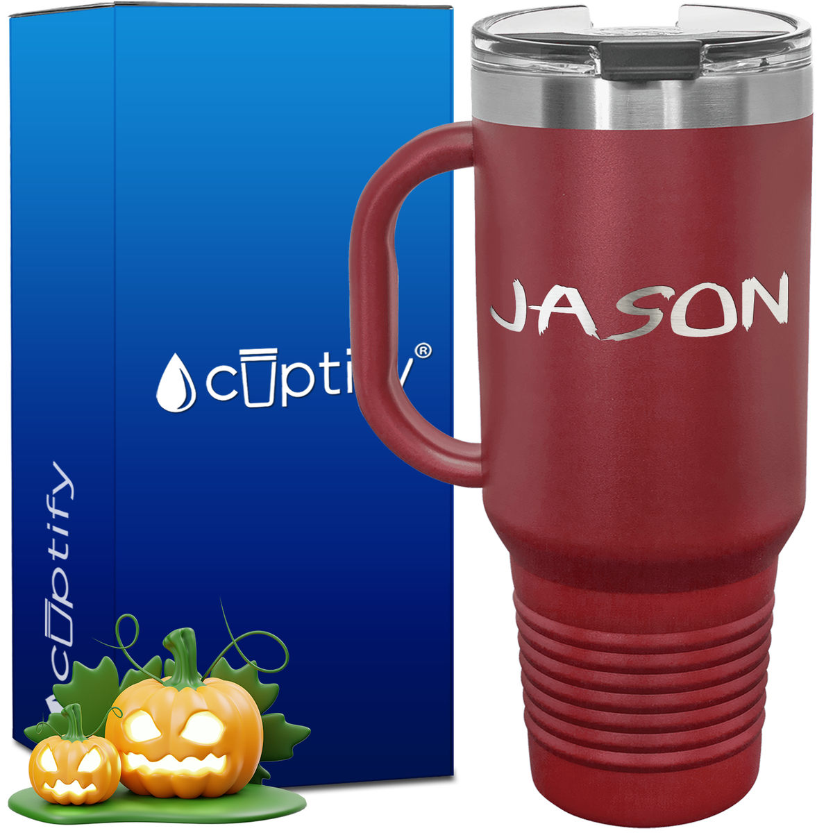 Personalized Scary Font Style 40oz Halloween Travel Mug
