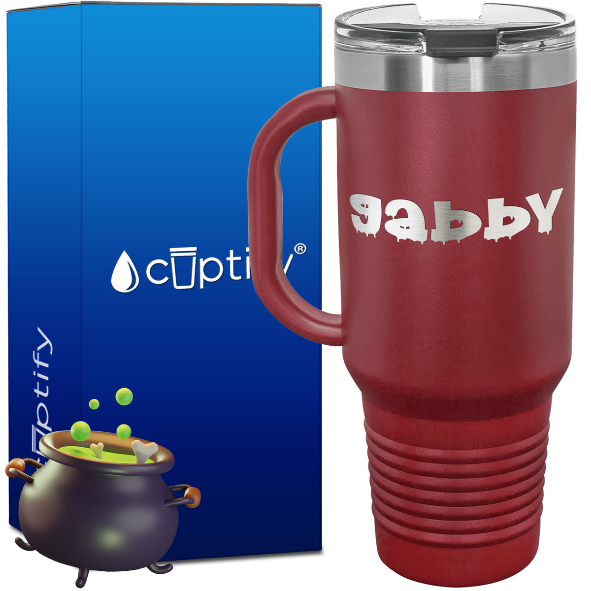 Personalized Haunted Font Style 40oz Halloween Travel Mug