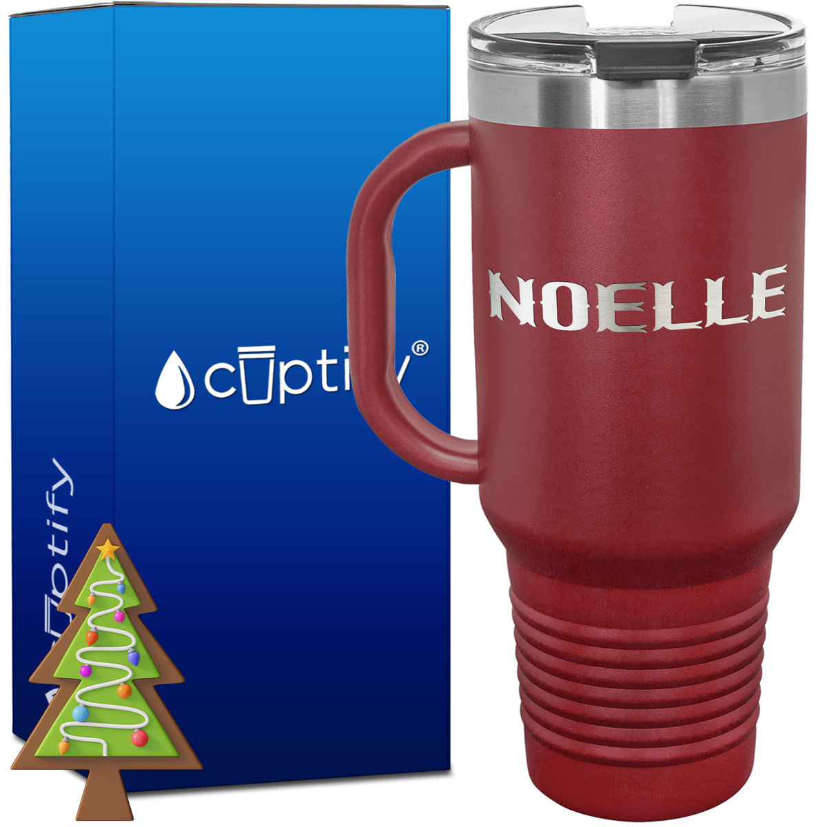 Personalized Claus Font Style 40oz Christmas Travel Mug