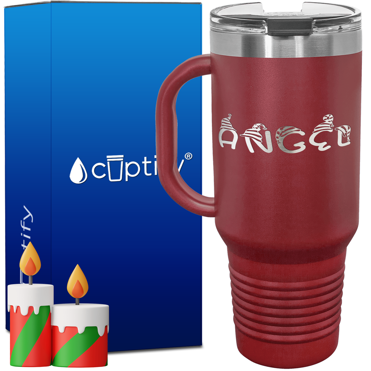 Personalized Elfen Font Style 40oz Christmas Travel Mug