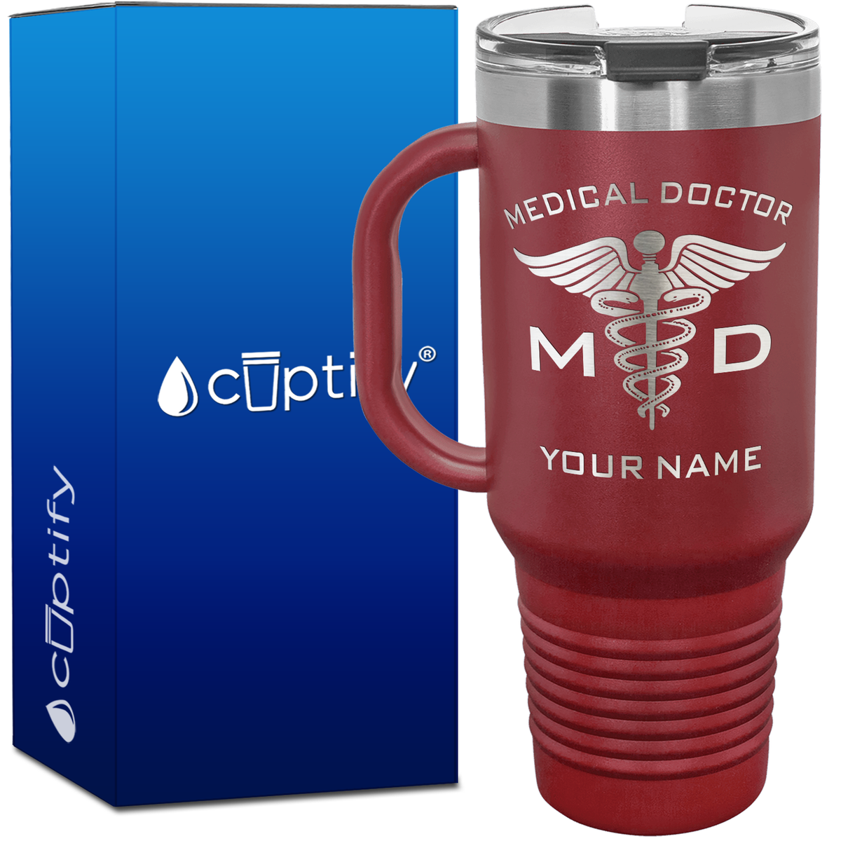 Personalized MD Medical Doctor 40oz Medical Travel Mug