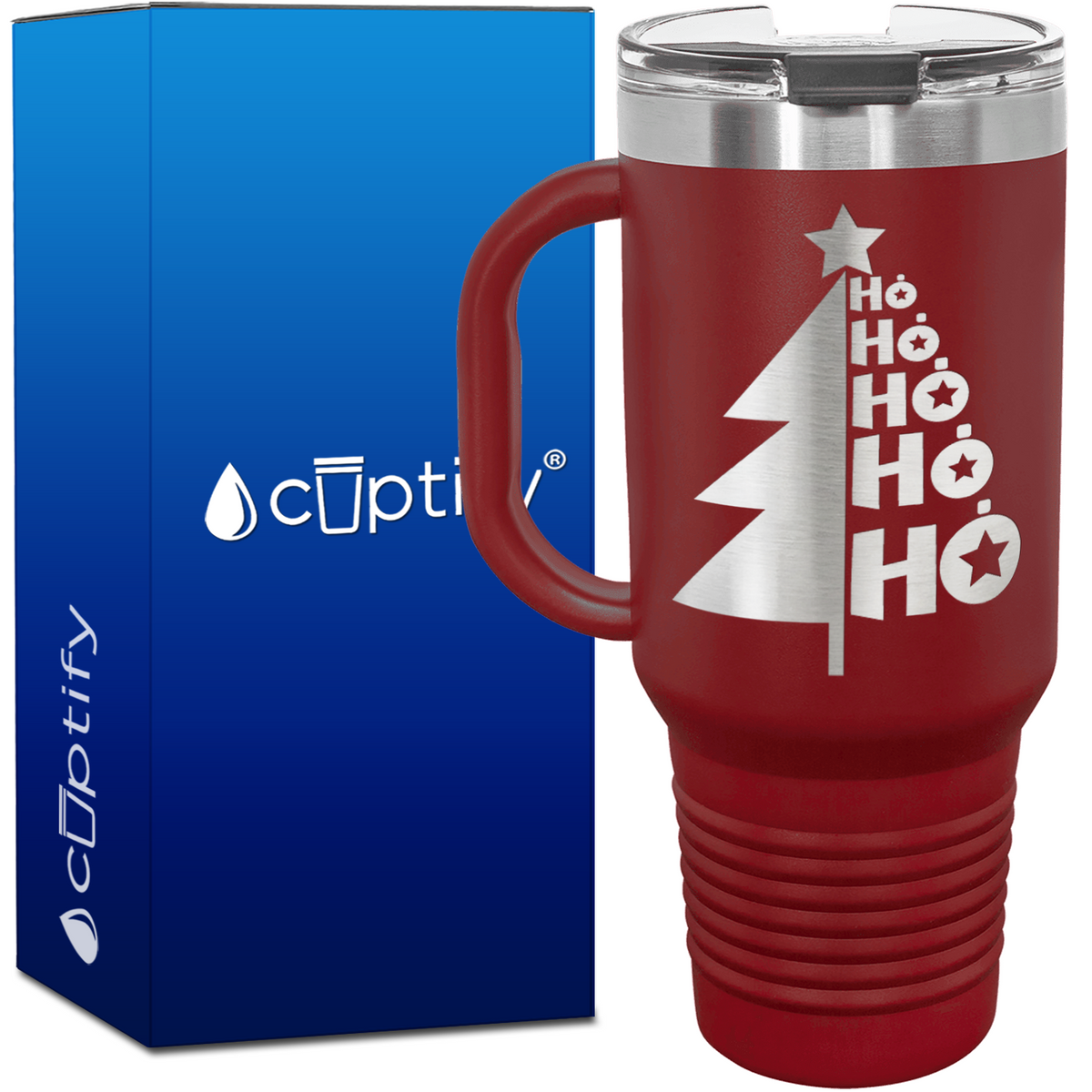 Ho Ho Ho Christmas Tree 40oz Travel Mug