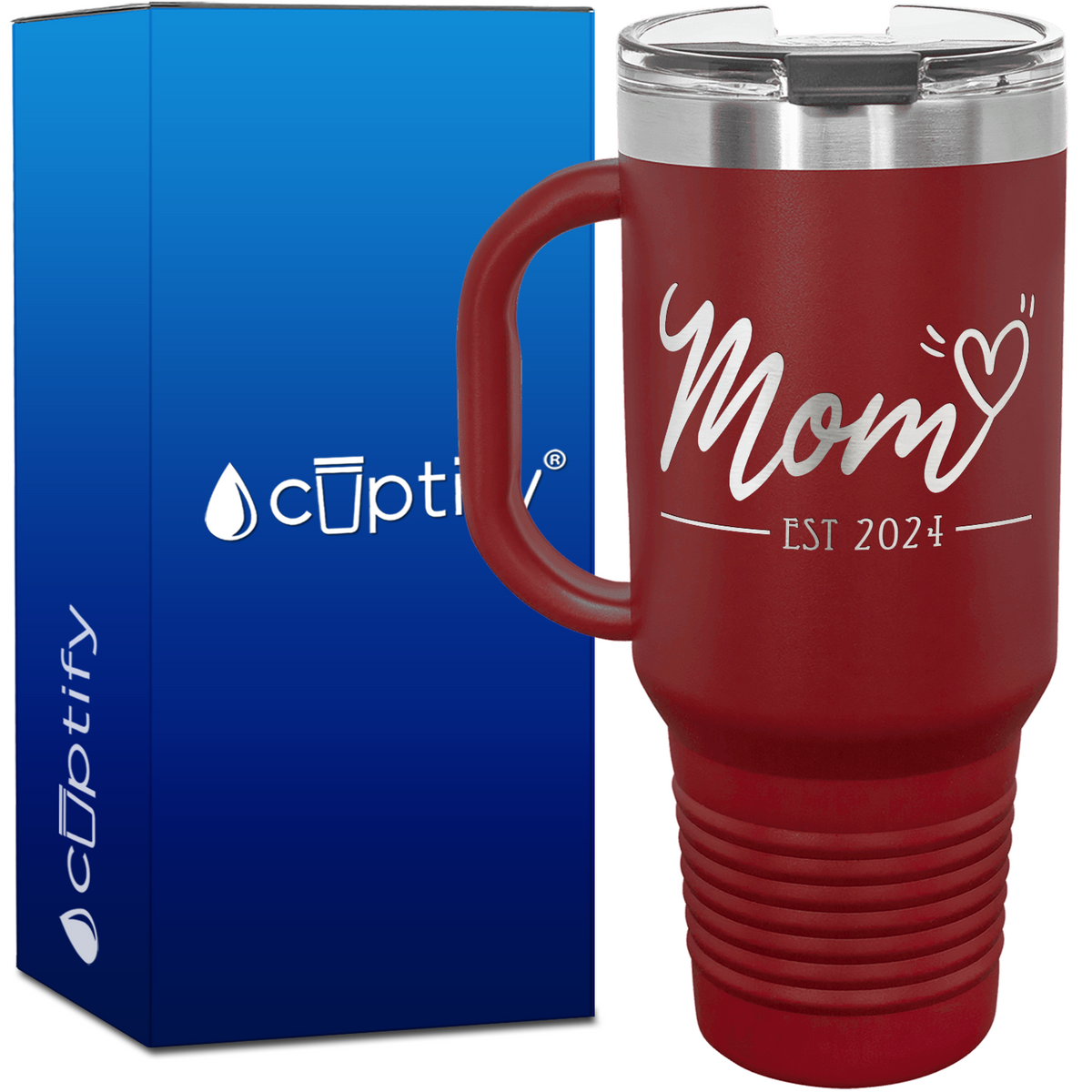 Mom Heart Established 40oz Mom Travel Mug