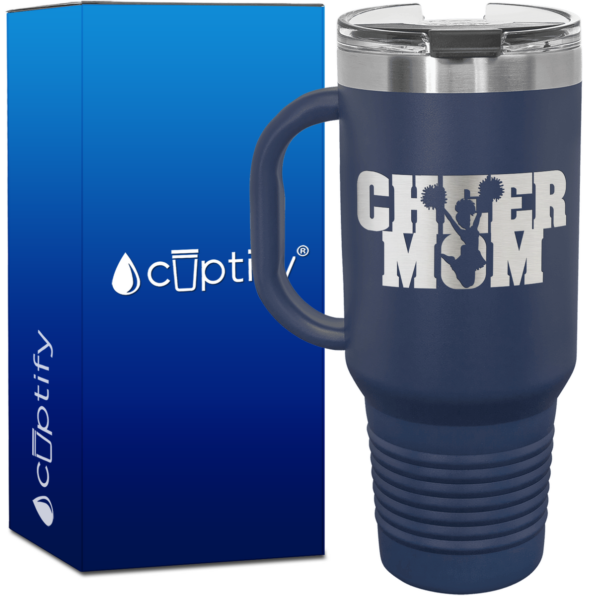 Cheer Mom with Cheerleader 40oz Mom Travel Mug