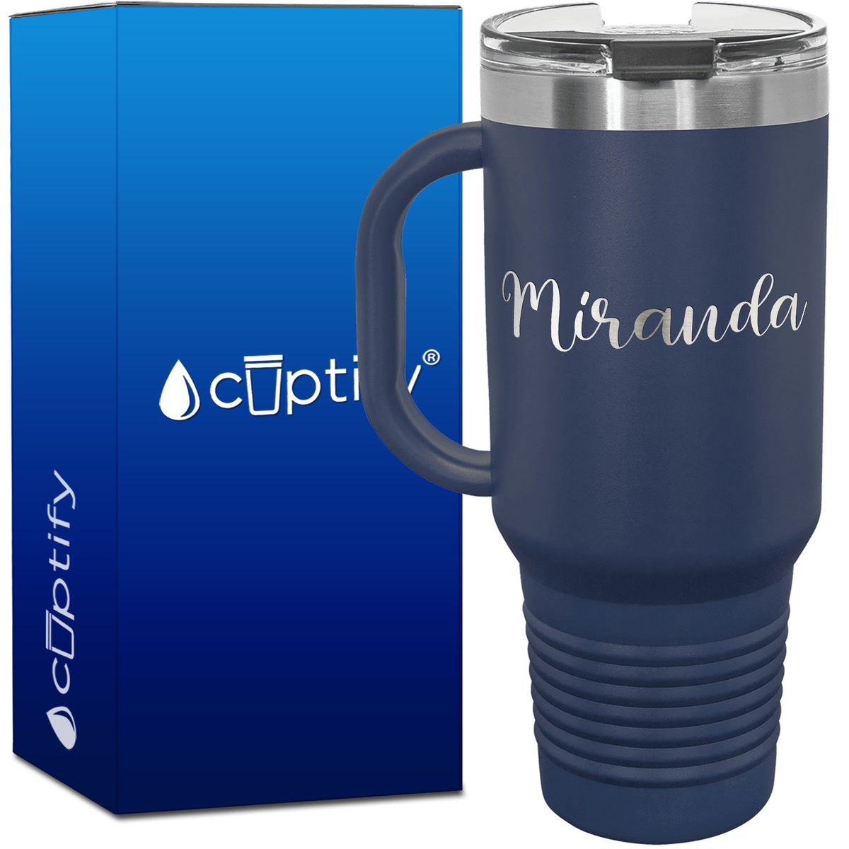 Personalized Miranda Font Style 40oz Personalized Travel Mug
