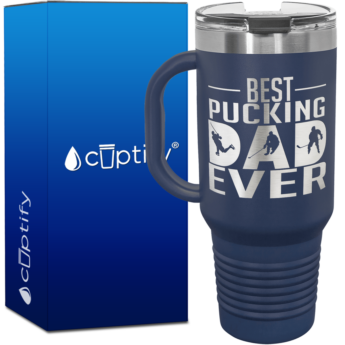 Best Pucking Dad Ever 40oz Hockey Travel Mug
