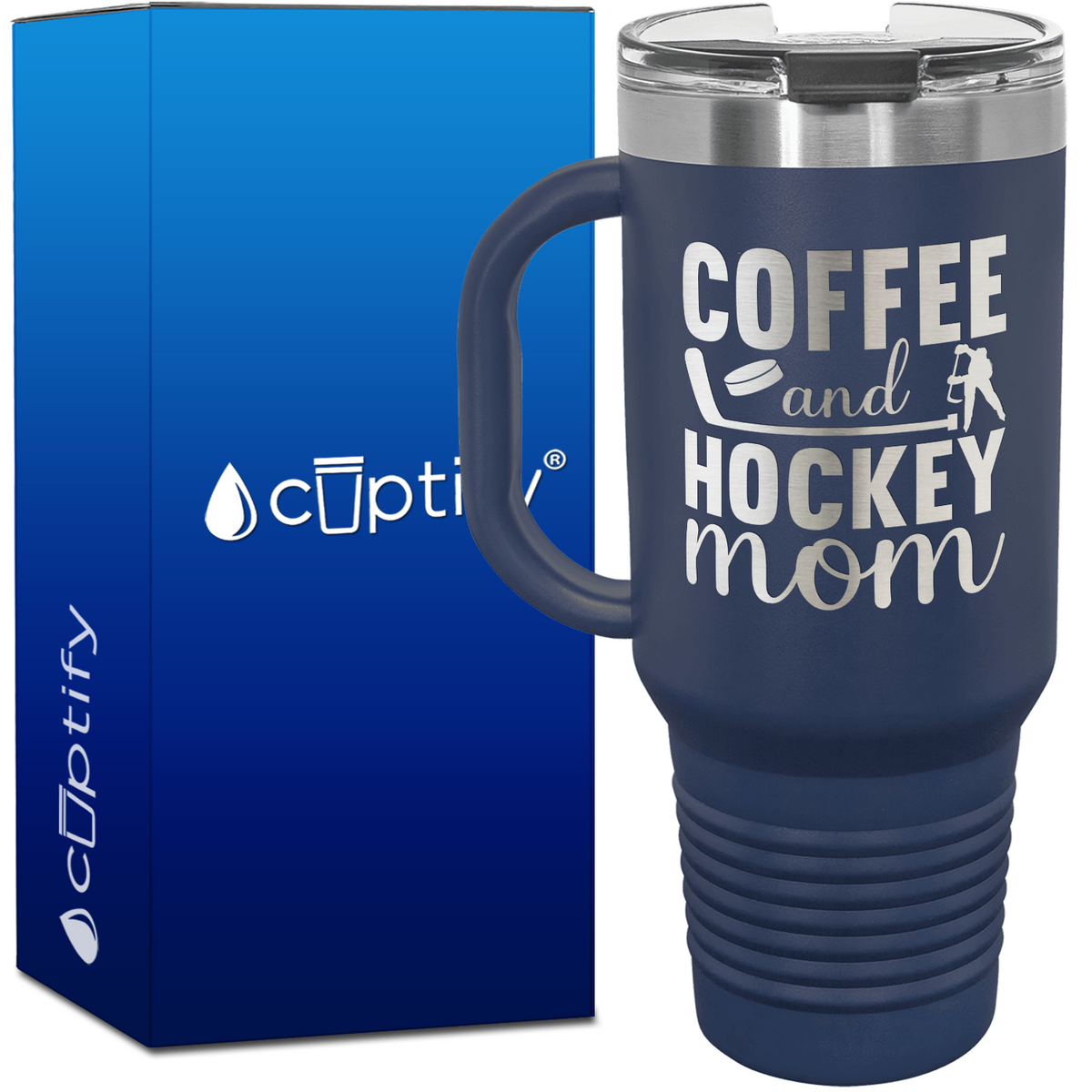 Coffee and Hockey Mom 40oz Travel Mug