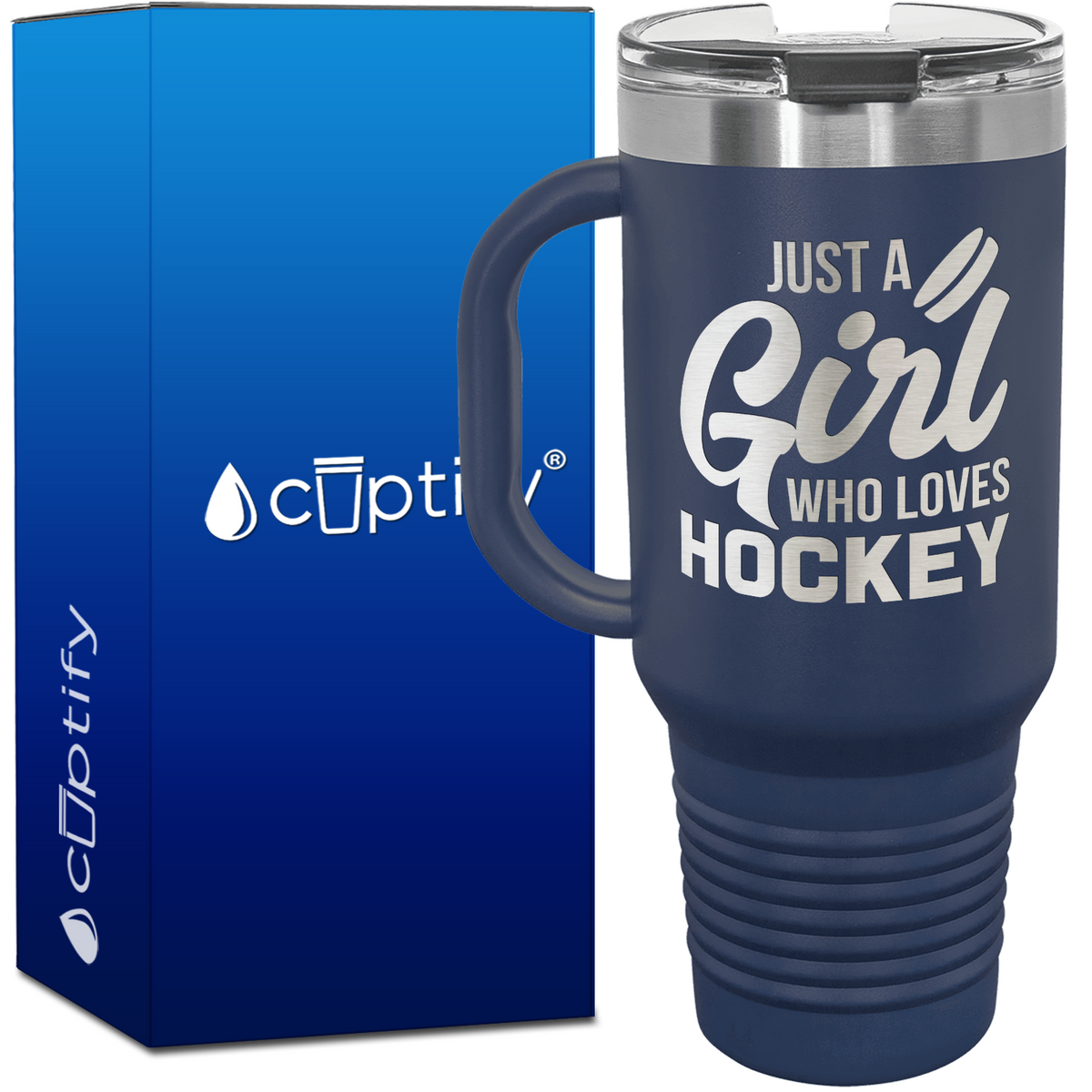 Just a Girl Who Loves Hockey 40oz Travel Mug