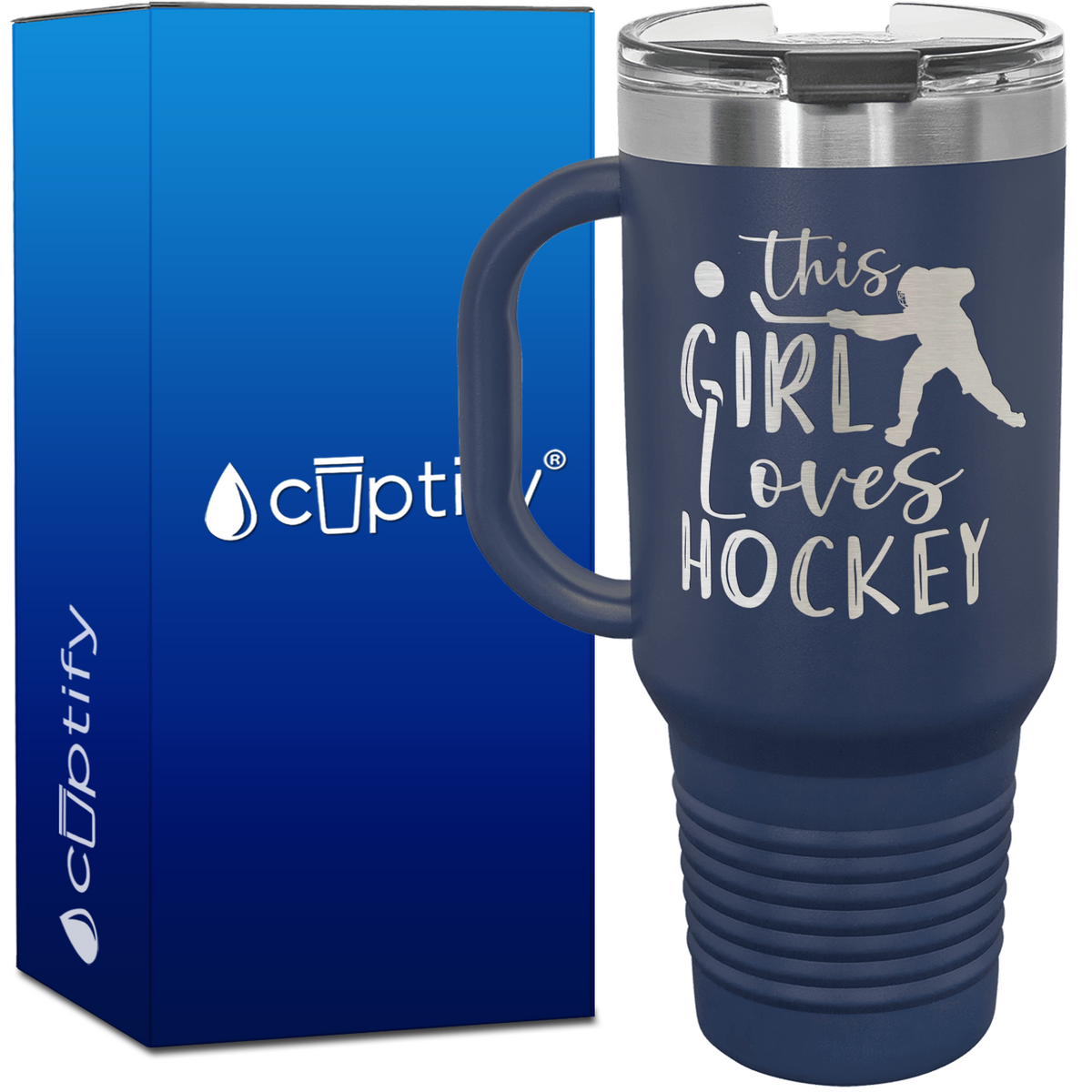 This Girl Loves Hockey 40oz Travel Mug