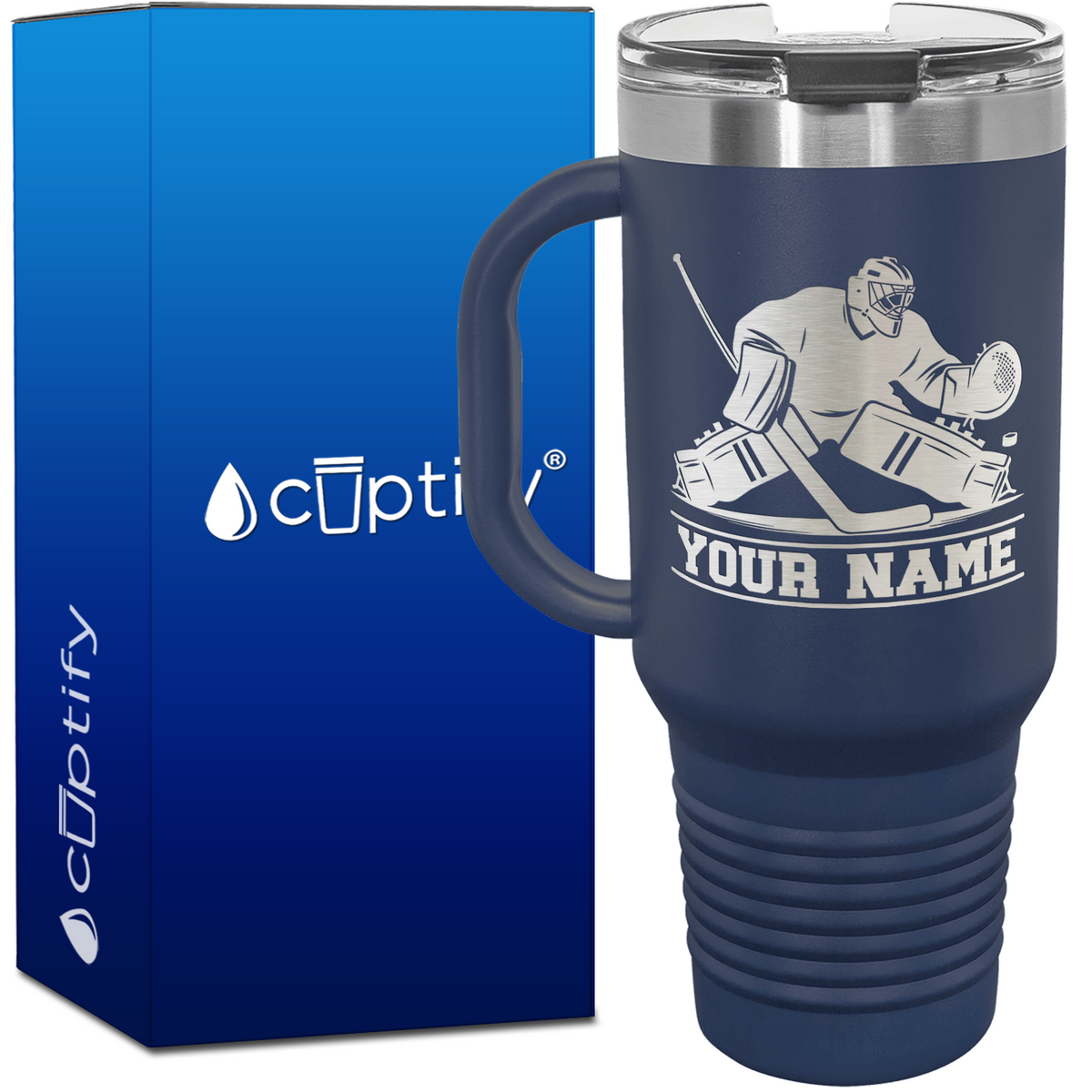 Personalized Hockey Goalie 40oz Travel Mug