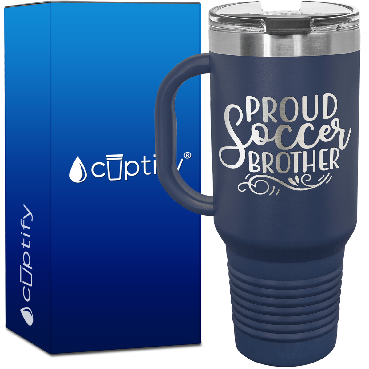 Proud Soccer Brother 40oz Soccer Travel Mug