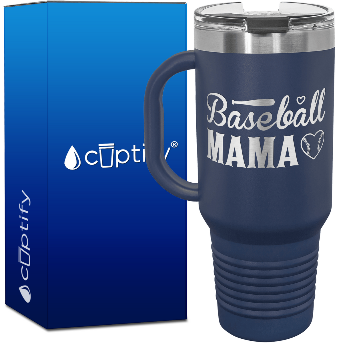Baseball Mama 40oz Baseball Travel Mug
