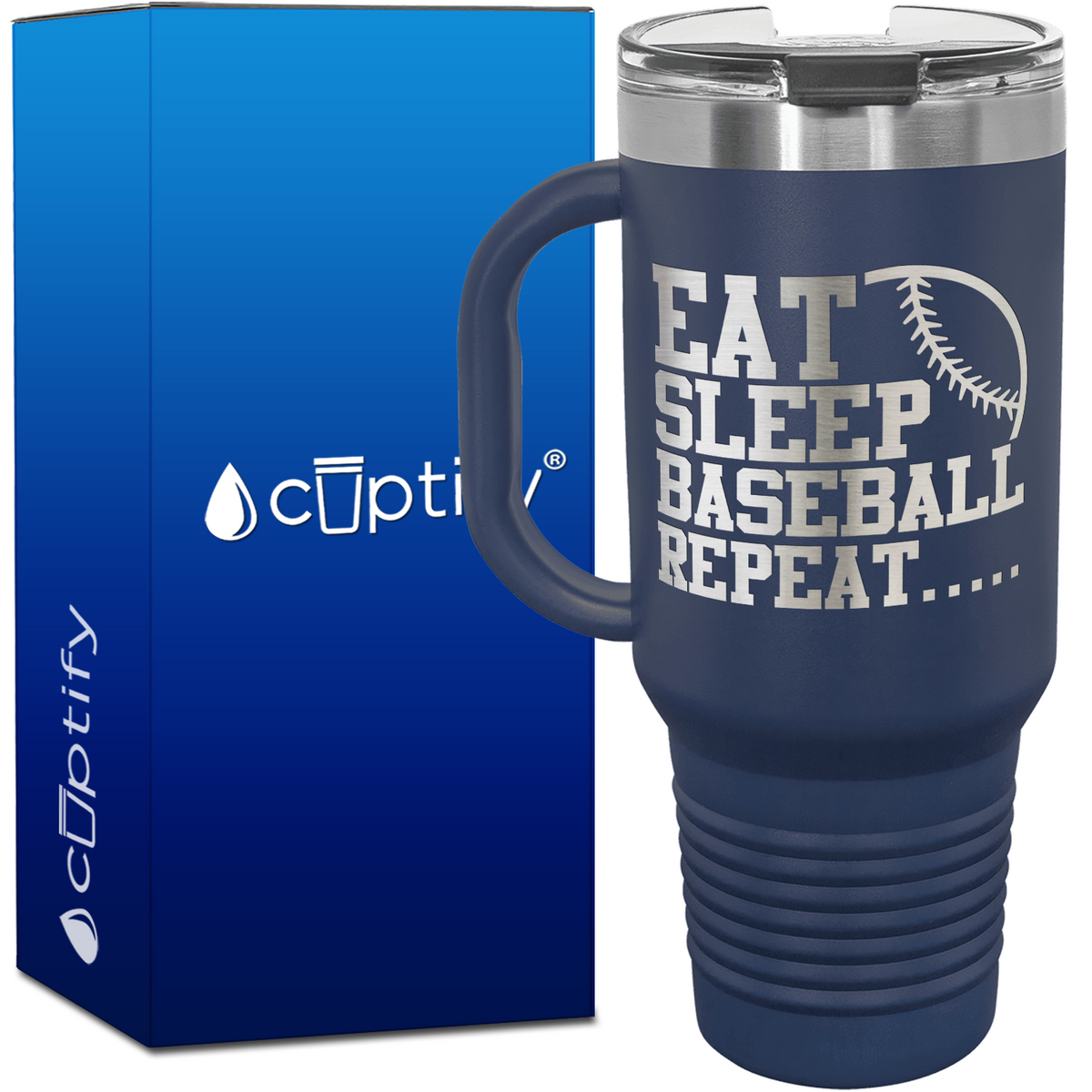 Eat Sleep Baseball Repeat 40oz Baseball Travel Mug