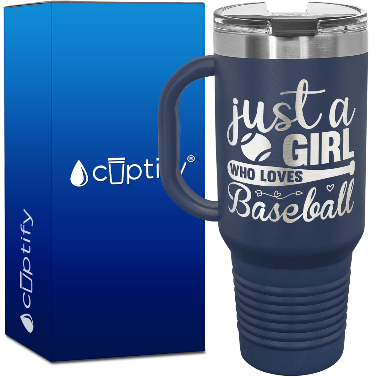Just a Girl Who Loves Baseball 40oz Baseball Travel Mug