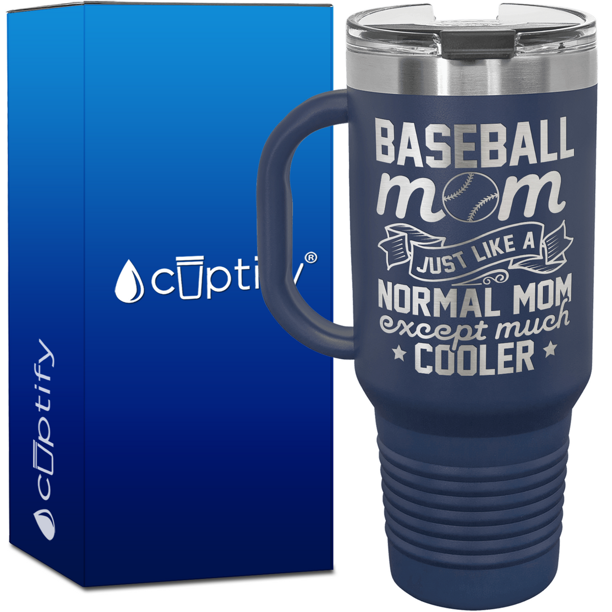 Baseball Mom Just Like a Normal Mom  40oz Baseball Travel Mug