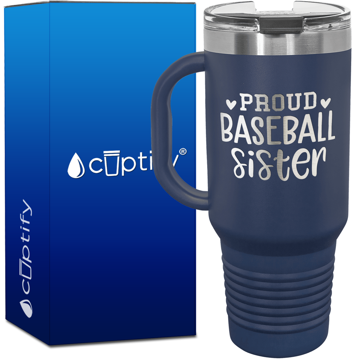 Proud Baseball Sister 40oz Baseball Travel Mug