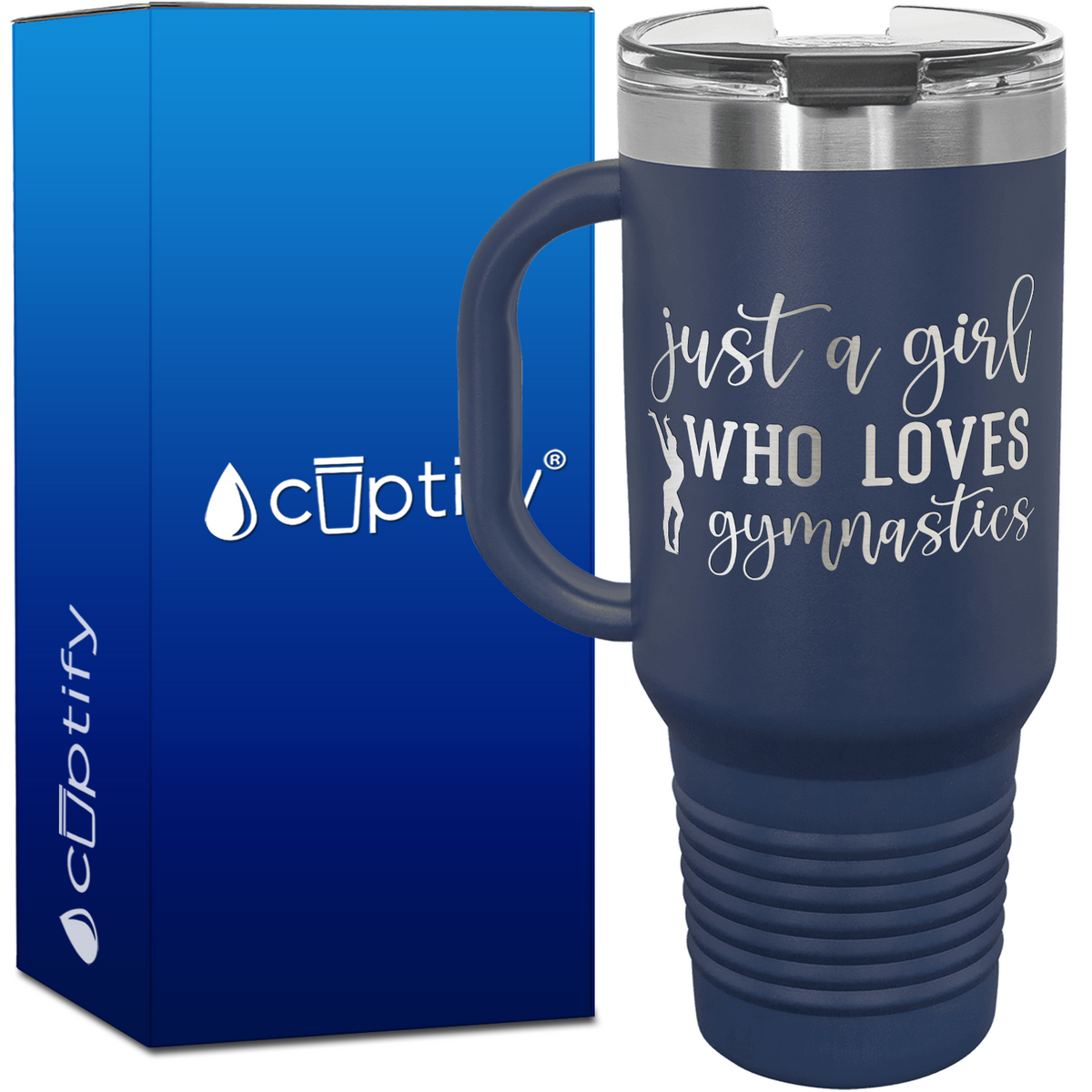 Just a Girl Who Loves Gymnastics Silhouette 40oz Gymnastics Travel Mug