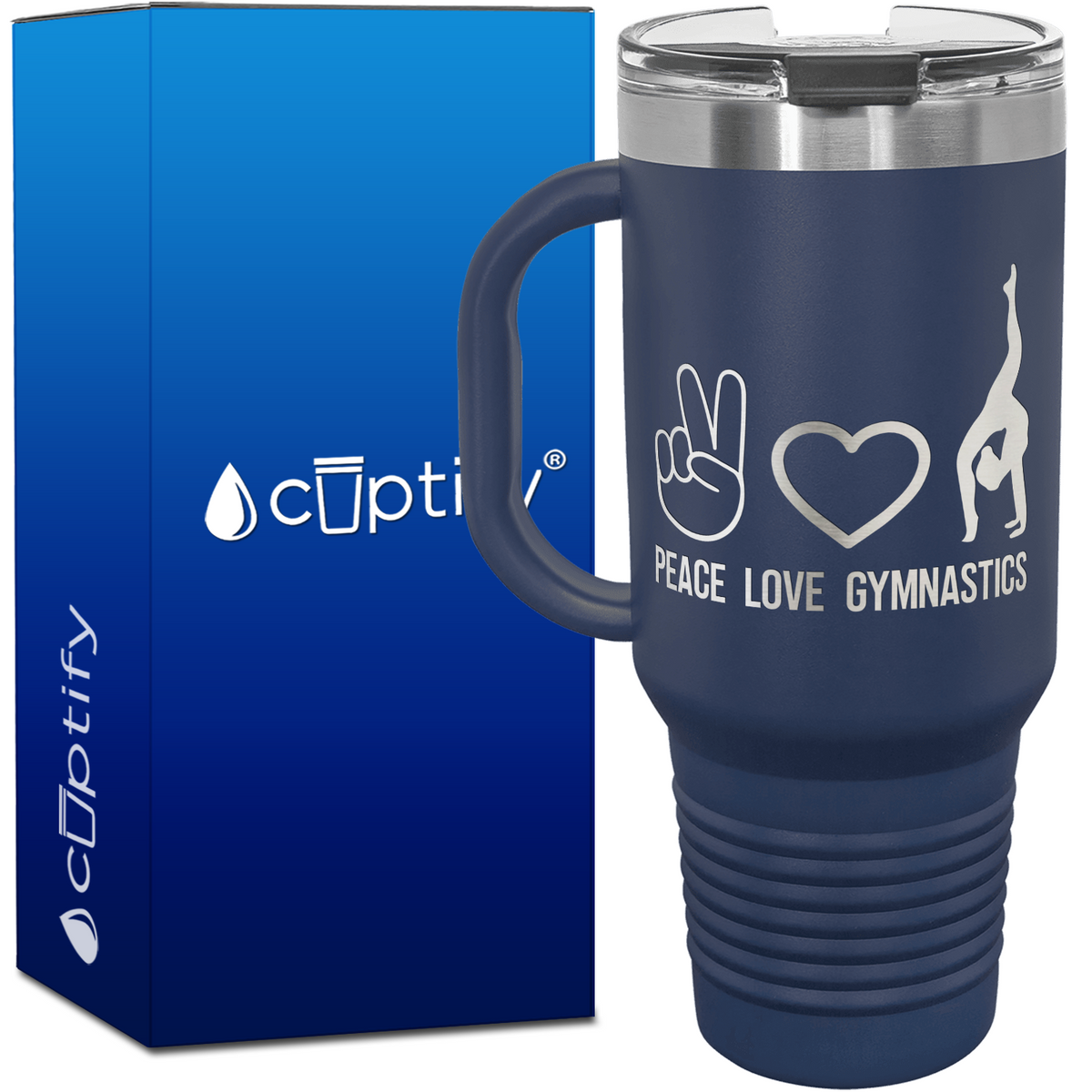 Peace Love Gymnastics 40oz Gymnastics Travel Mug