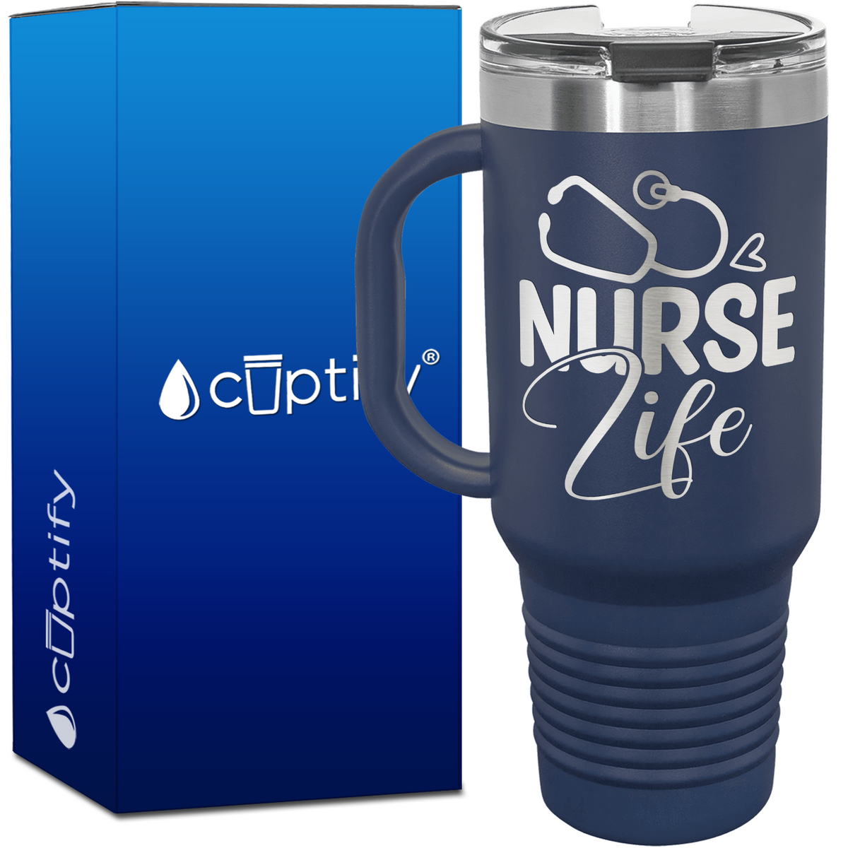 Nurse Life Stethoscope 40oz Nurse Travel Mug