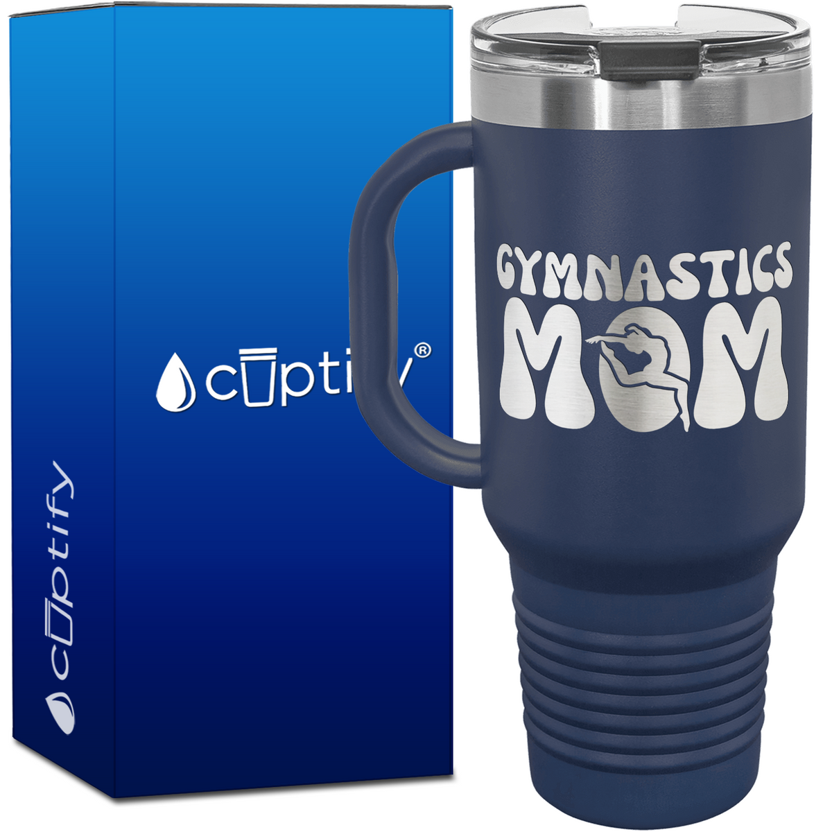 Gymnastics Mom with Silhouette 40oz Gymnastics Travel Mug