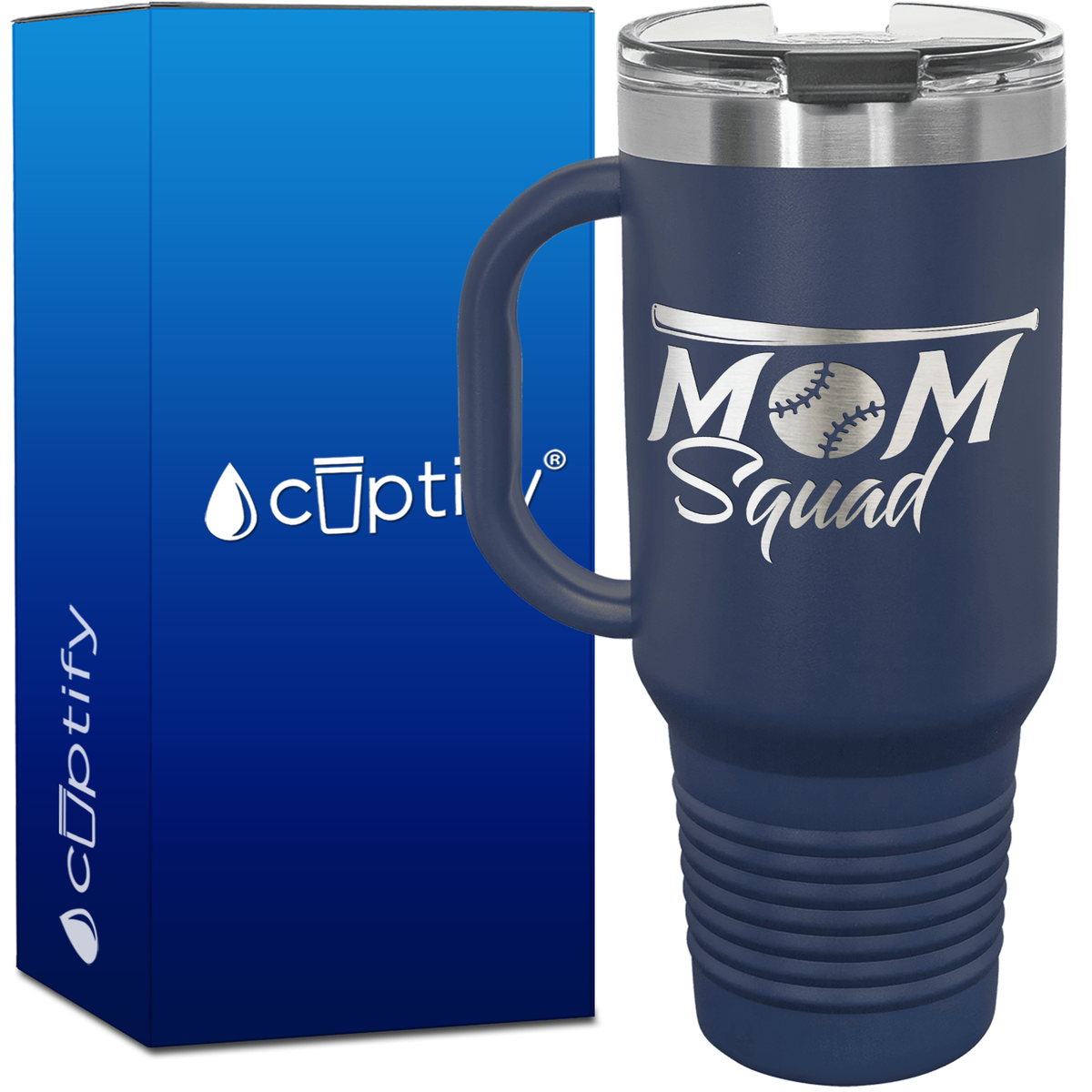 Mom Squad Softball 40oz Softball Travel Mug
