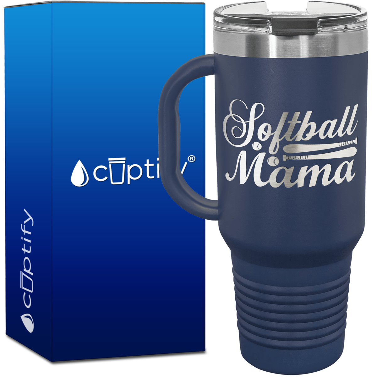 Softball Mama with Bats 40oz Softball Travel Mug