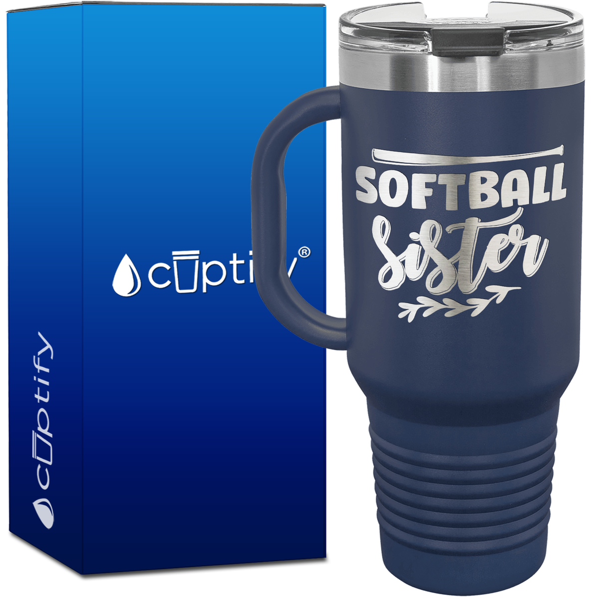 Softball Sister 40oz Softball Travel Mug