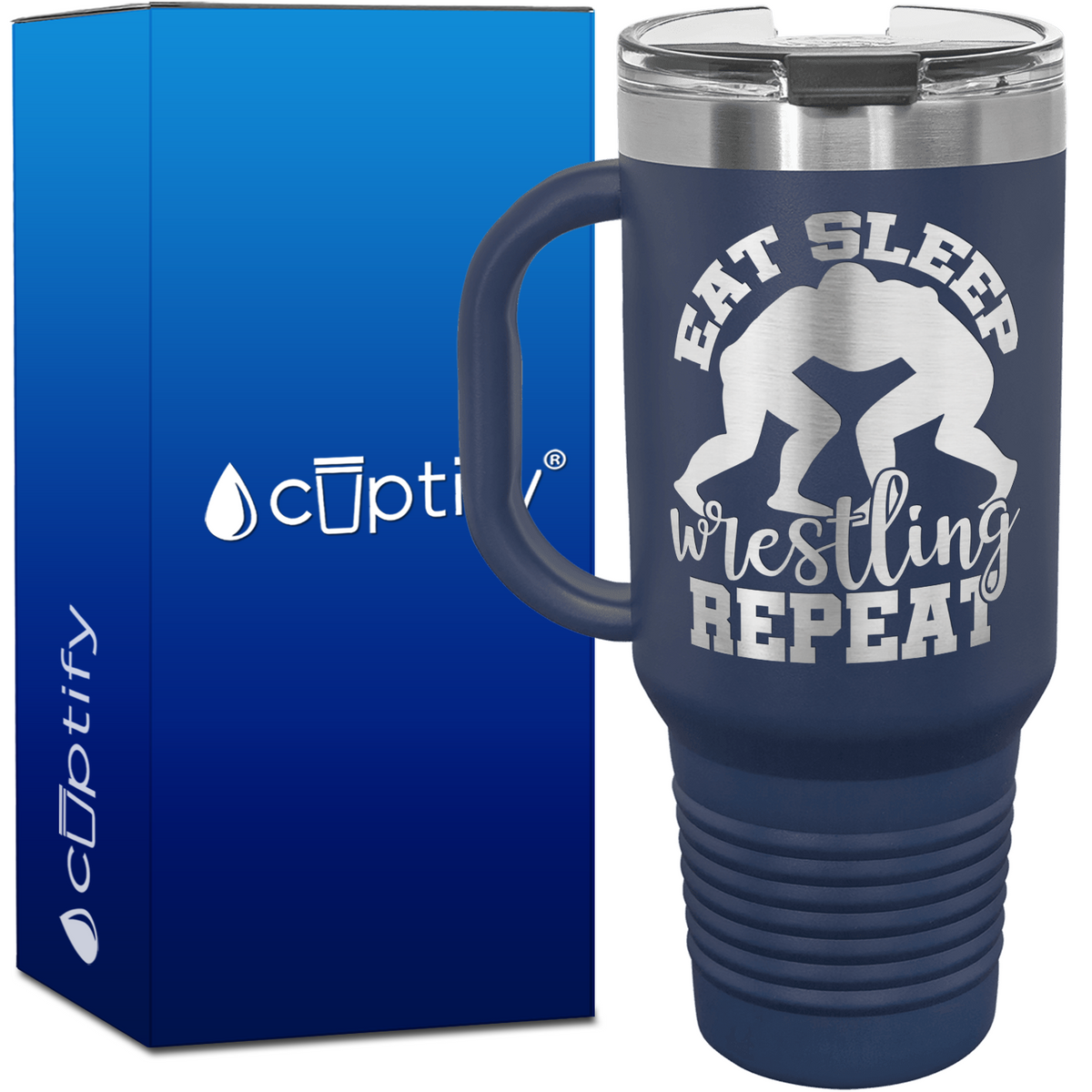 Eat Sleep Wrestling Repeat Wrestlers 40oz Travel Mug