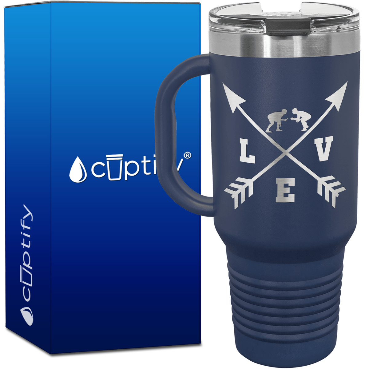 Love Arrows Wrestling 40oz Travel Mug