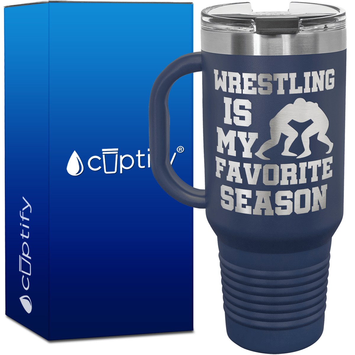Wrestling is my Favorite Season 40oz Travel Mug
