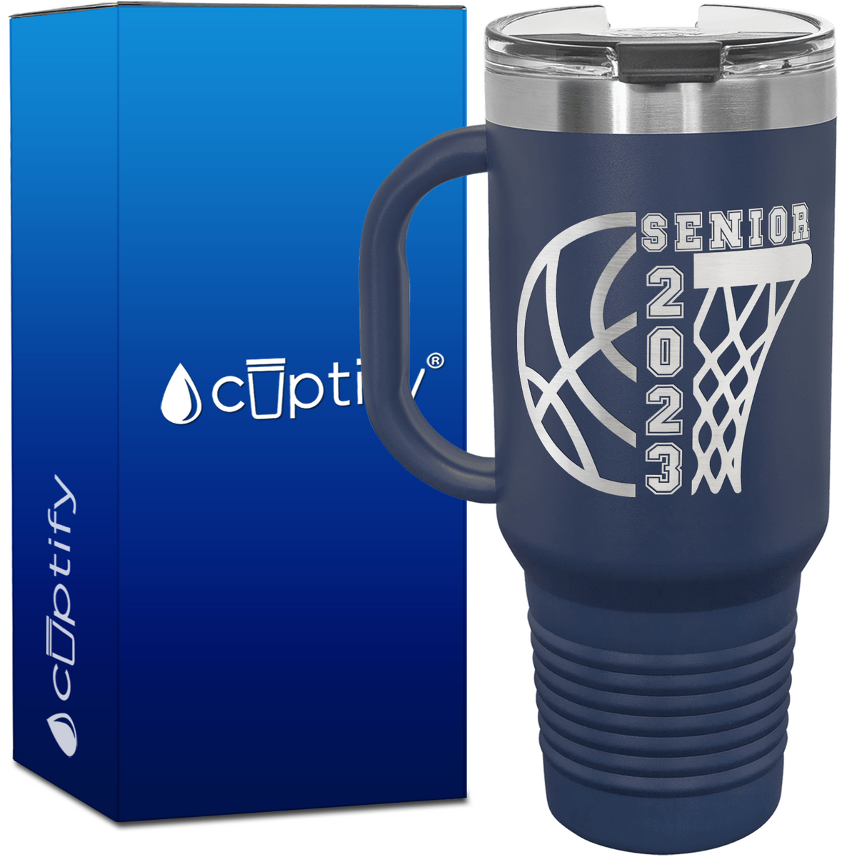 Basketball Senior 40oz Basketball Travel Mug