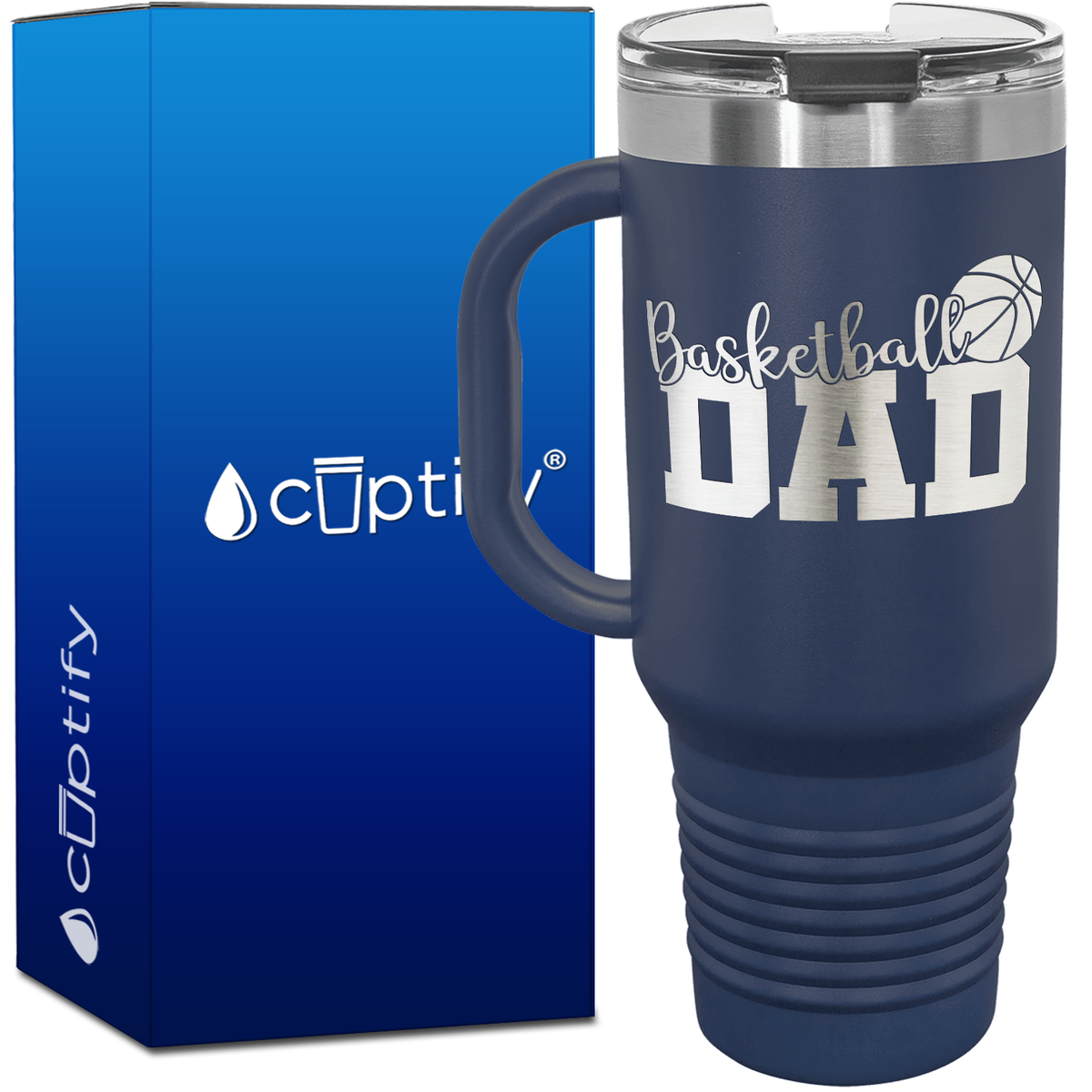 Basketball Dad 40oz Basketball Travel Mug