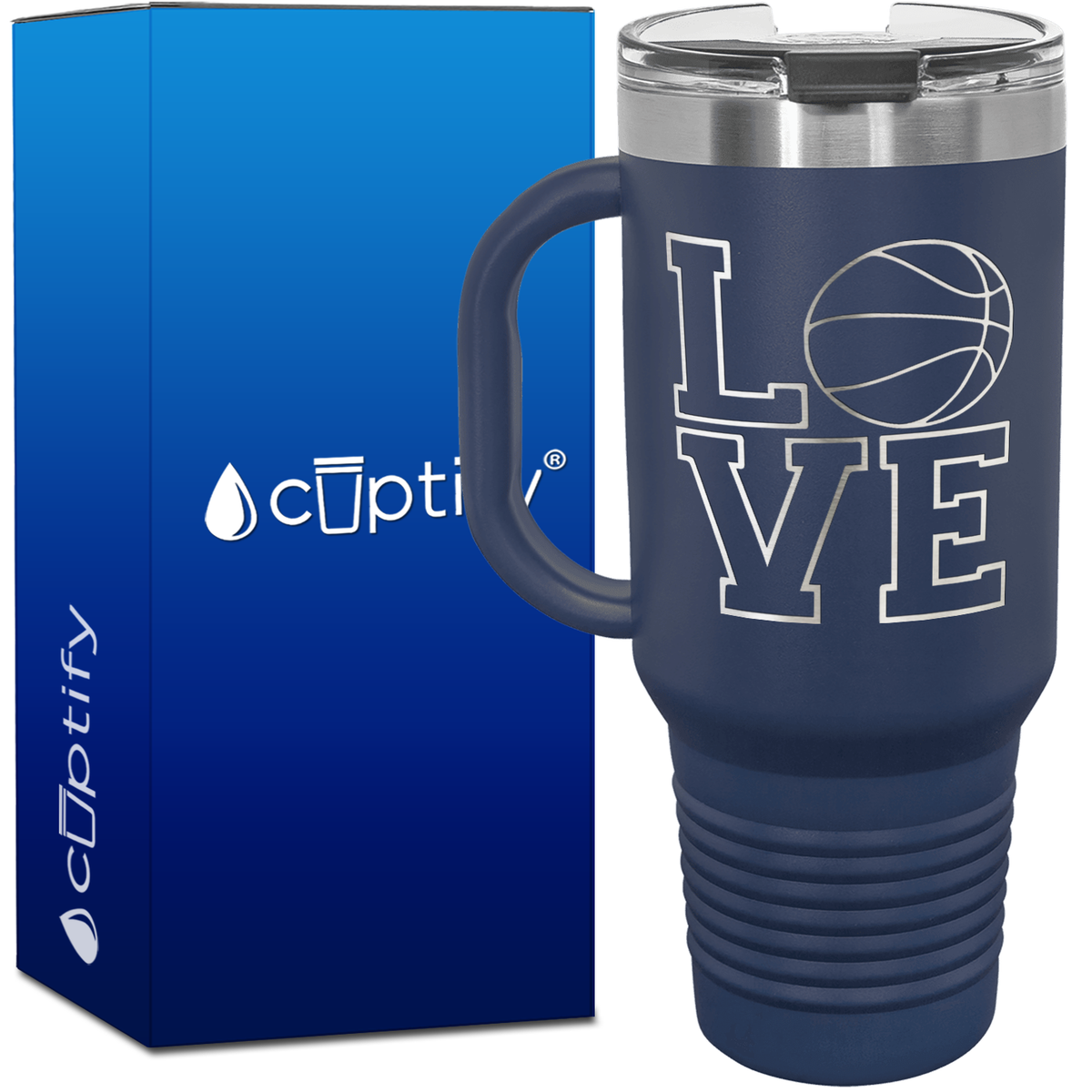 Love Basketball 40oz Basketball Travel Mug