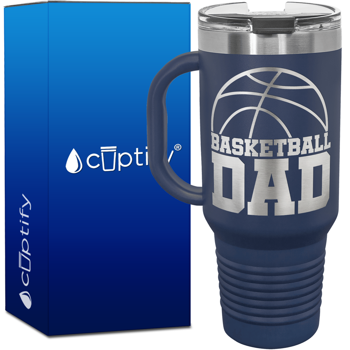 Basketball Dad 40oz Basketball Travel Mug