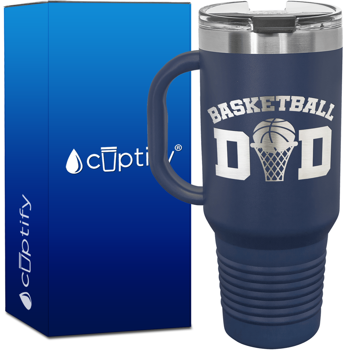 Basketball Dad 40oz Basketball Travel Mug