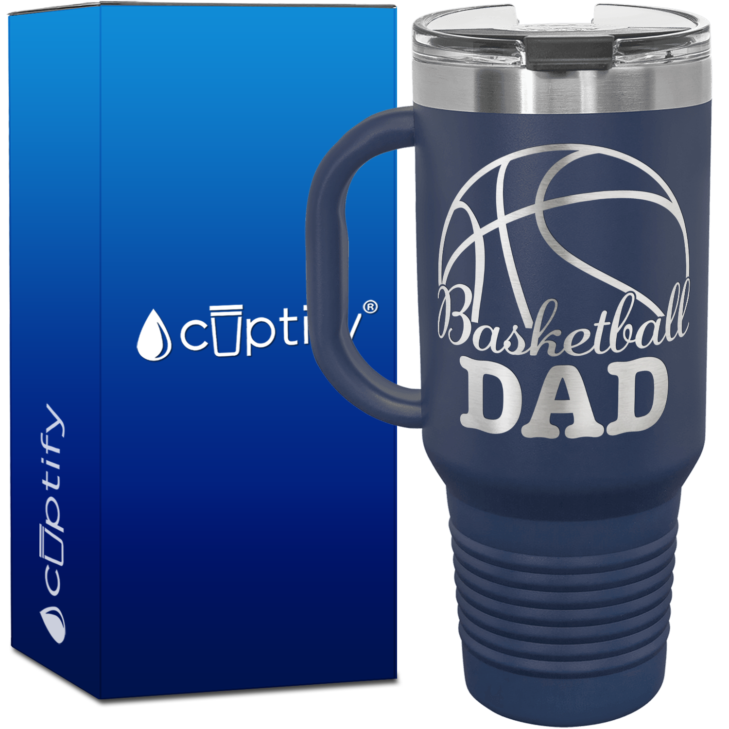 Basketball Dad 40oz Basketball Travel Mug