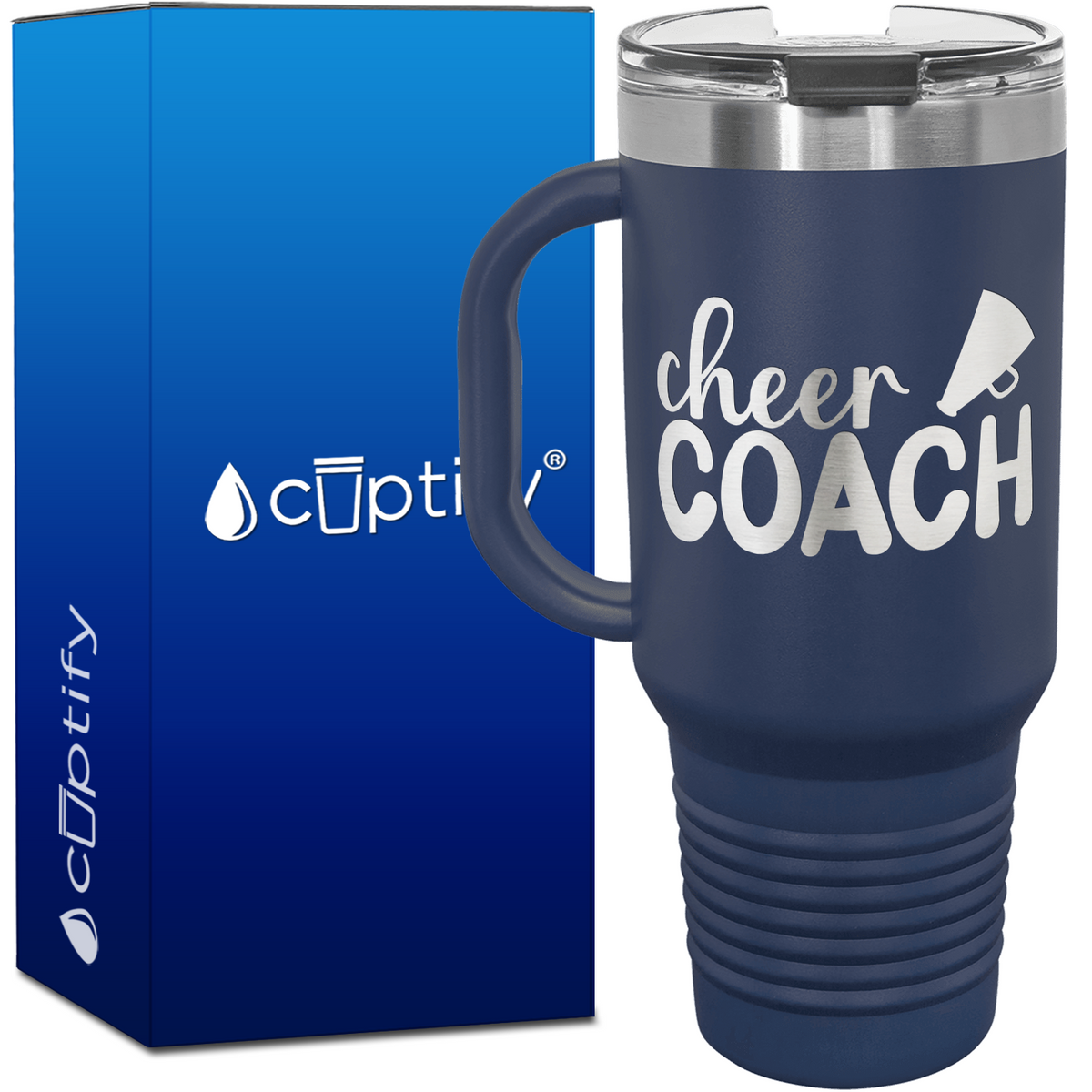 Cheer Coach with Megaphone 40oz Cheer Travel Mug