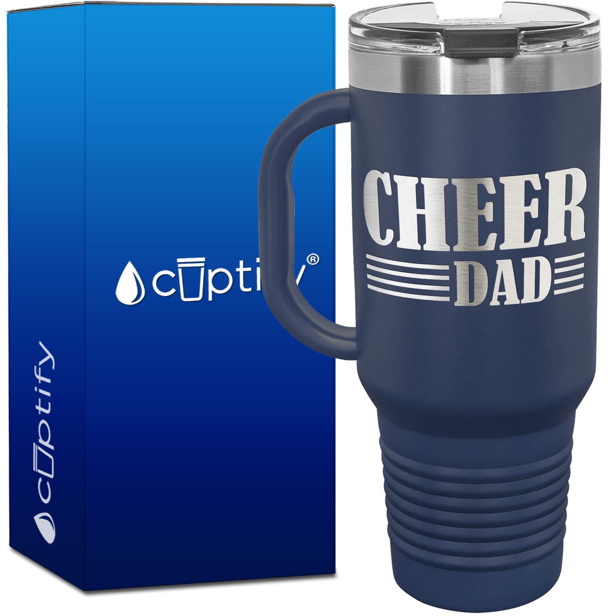 Cheer Dad Lines 40oz Cheer Travel Mug