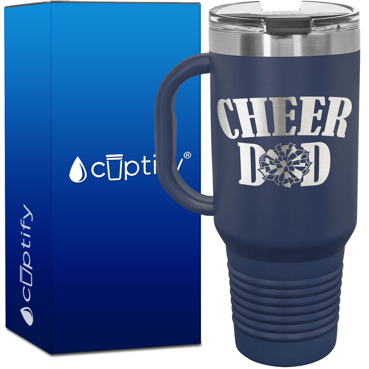 Cheer Dad Pom Pom 40oz Cheer Travel Mug