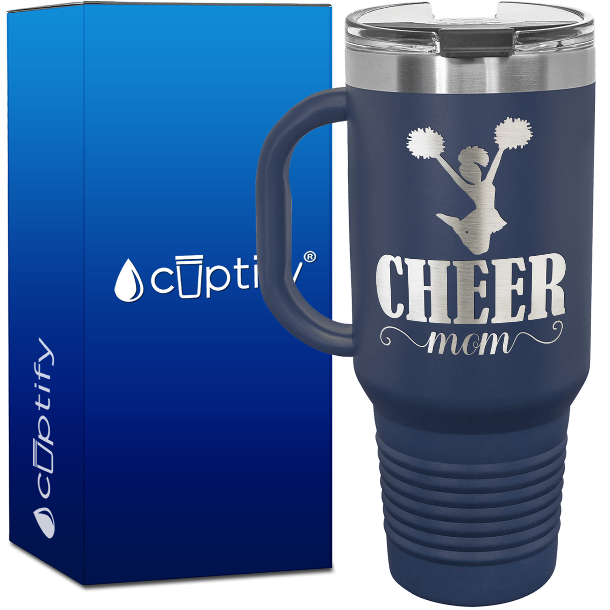 Cheer Mom Silhouette 40oz Cheer Travel Mug