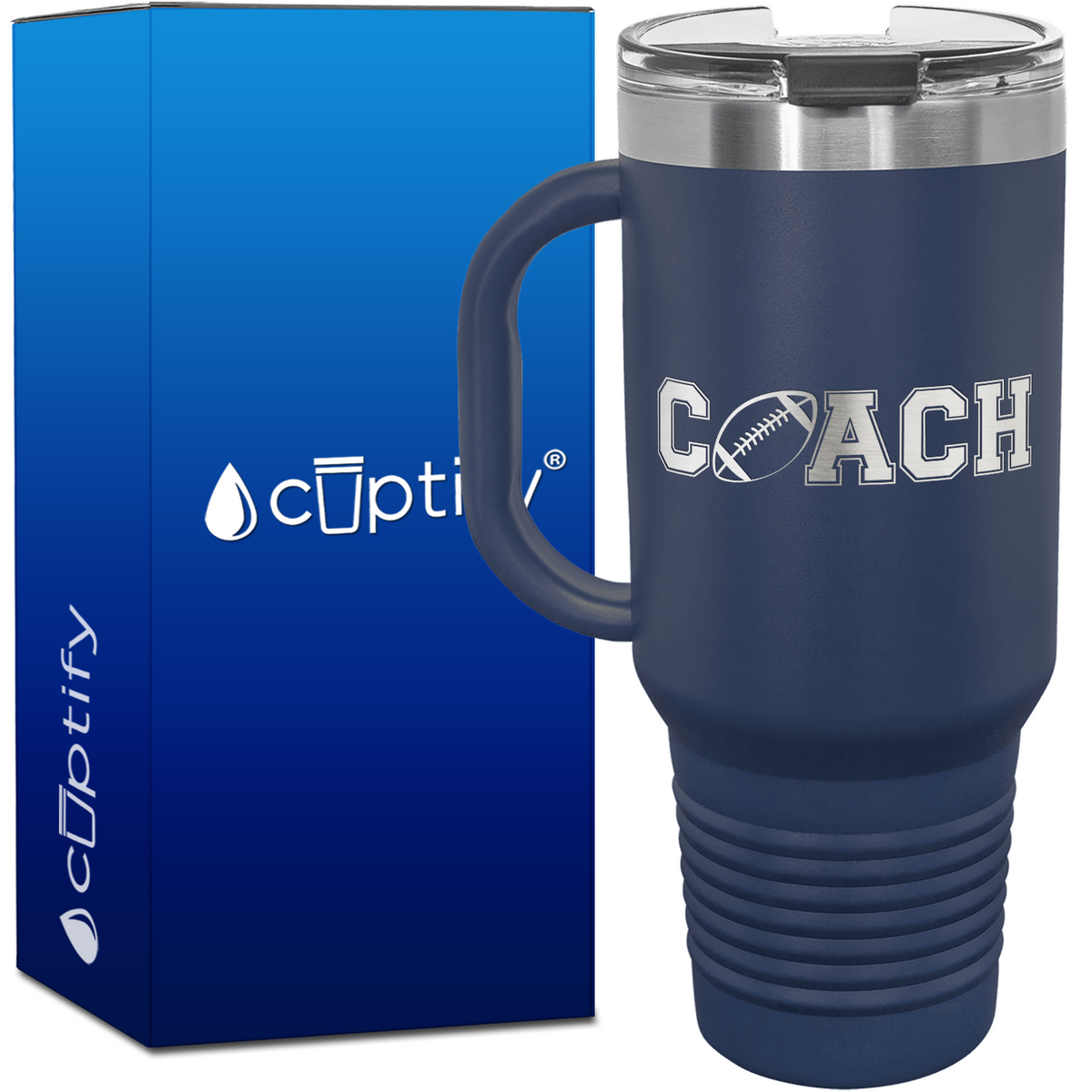 Coach Football 40oz Coach Travel Mug