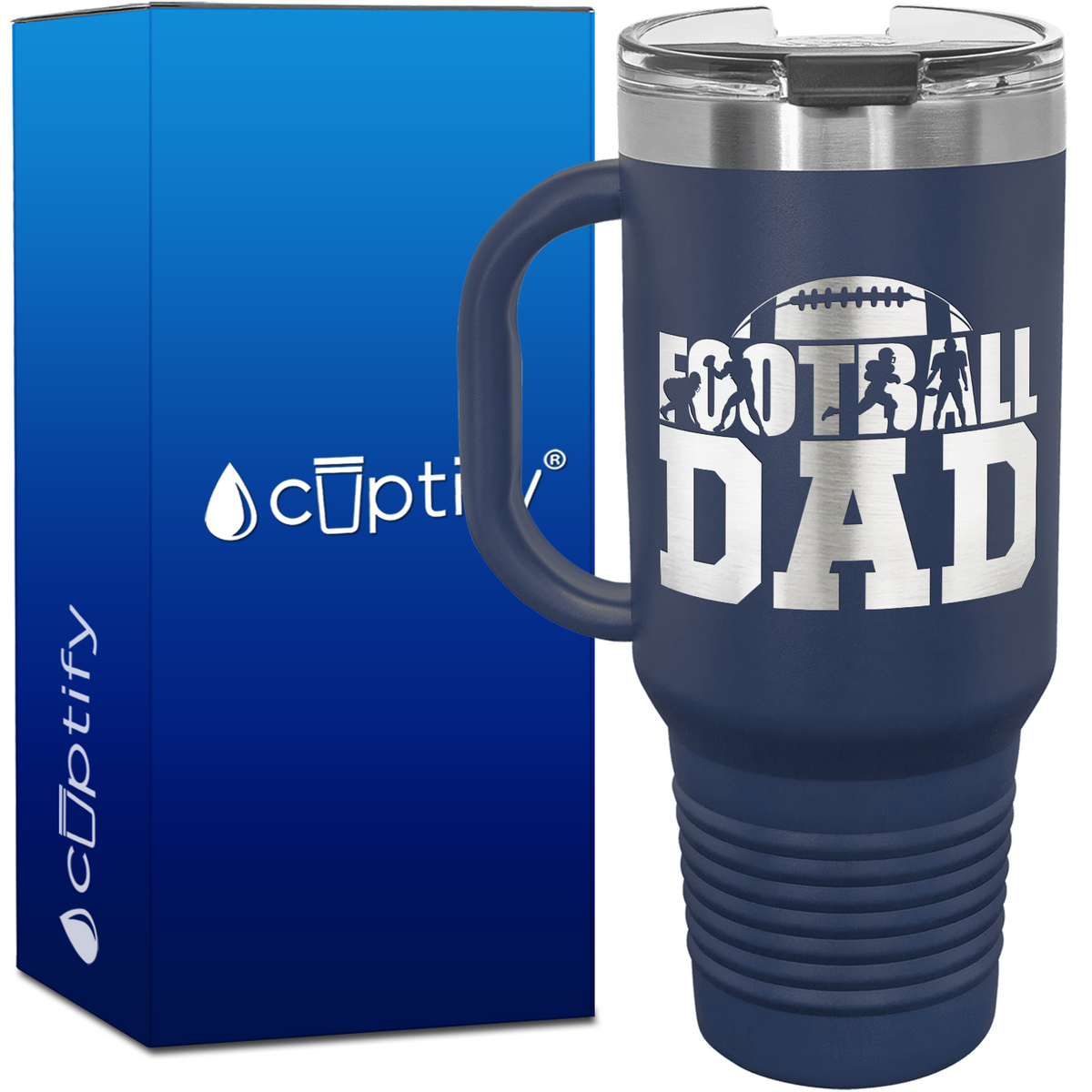Football Dad 40oz Football Travel Mug