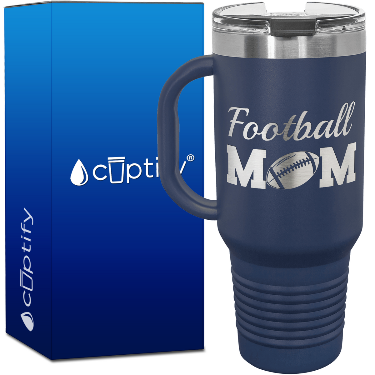 Football Mom Ball 40oz Football Travel Mug
