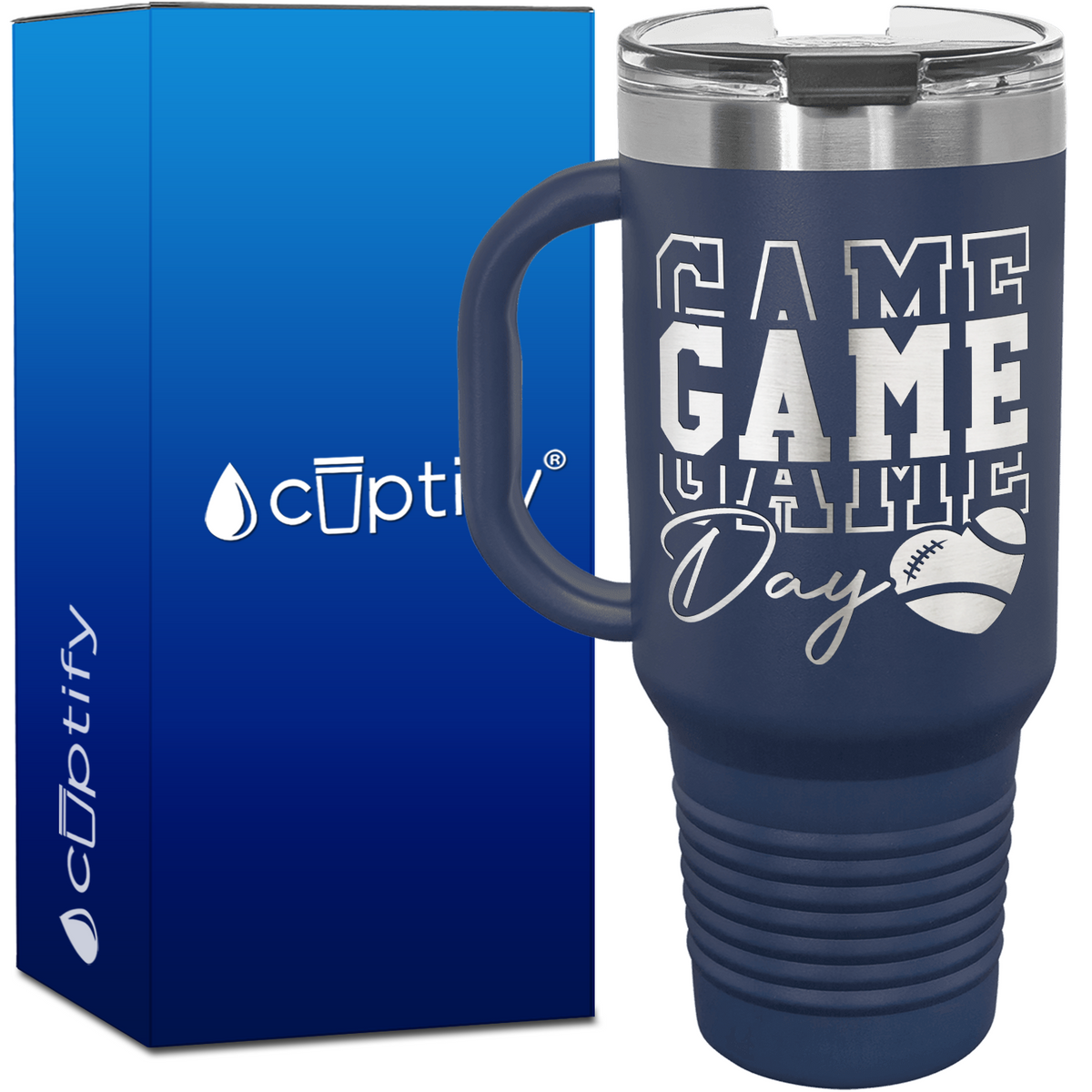 Game Game Game Day Football 40oz Football Travel Mug